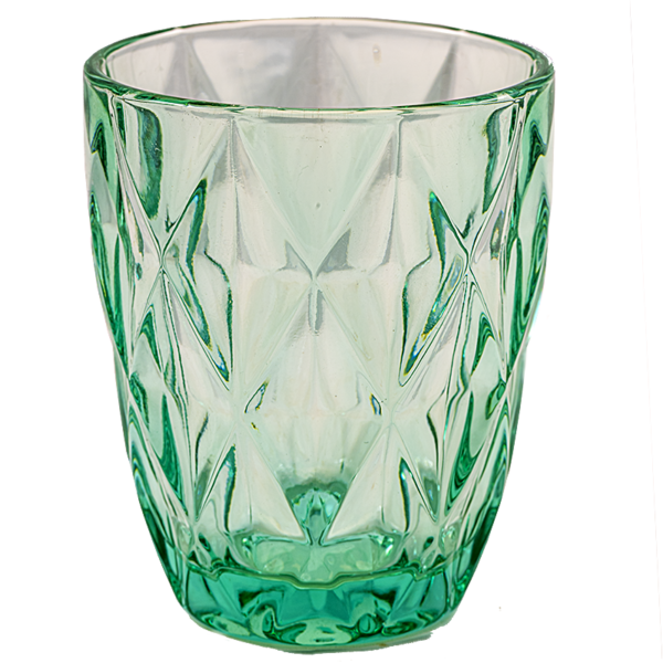 Wasserglas Türkis grün geriffelt