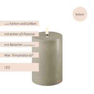 Deluxe Homeart, LED-Kerzen, real flame, Stumpfkerze, Stabkerze, Teelicht, von-mell.de, Sand