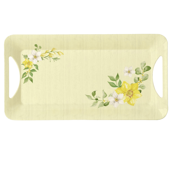 LAMMY yellow, TAB 985370, Tablett, Blumen, Blätter